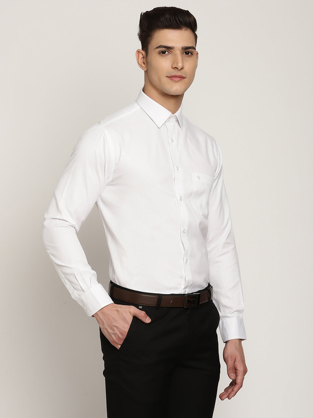 Cantabil Men's White Formal Shirt (6830862041227)