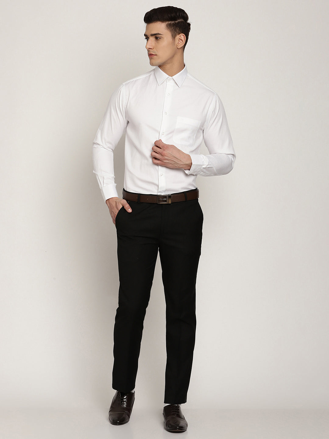 Cantabil Men's White Formal Shirt (6830862041227)