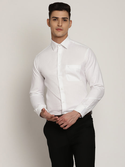 Cantabil Men's White Formal Shirt (6831143682187)