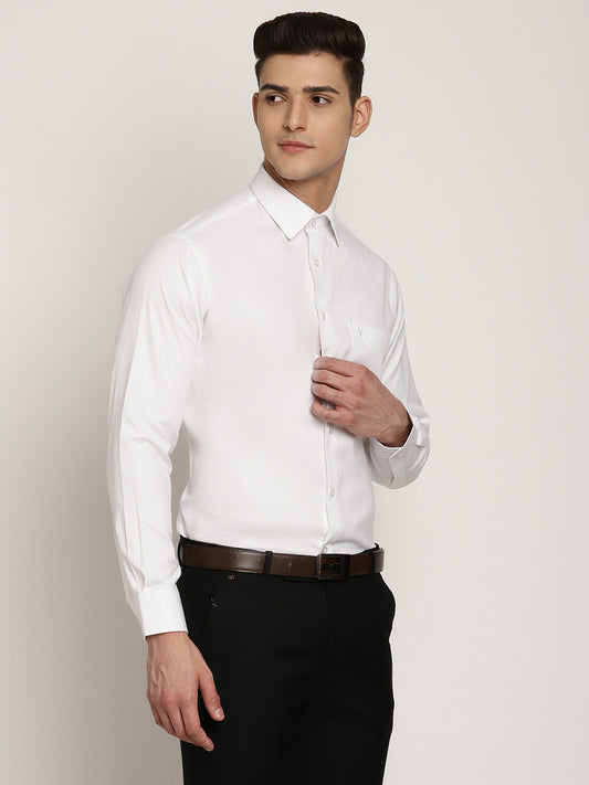 Cantabil Men's White Formal Shirt (6831143682187)