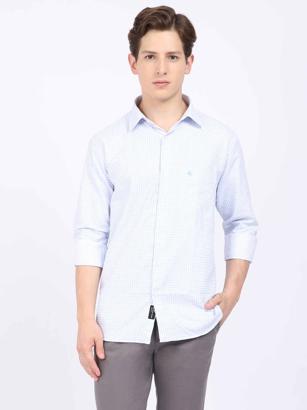 Cantabil Men's Sky Blue Formal Shirt (6868370555019)