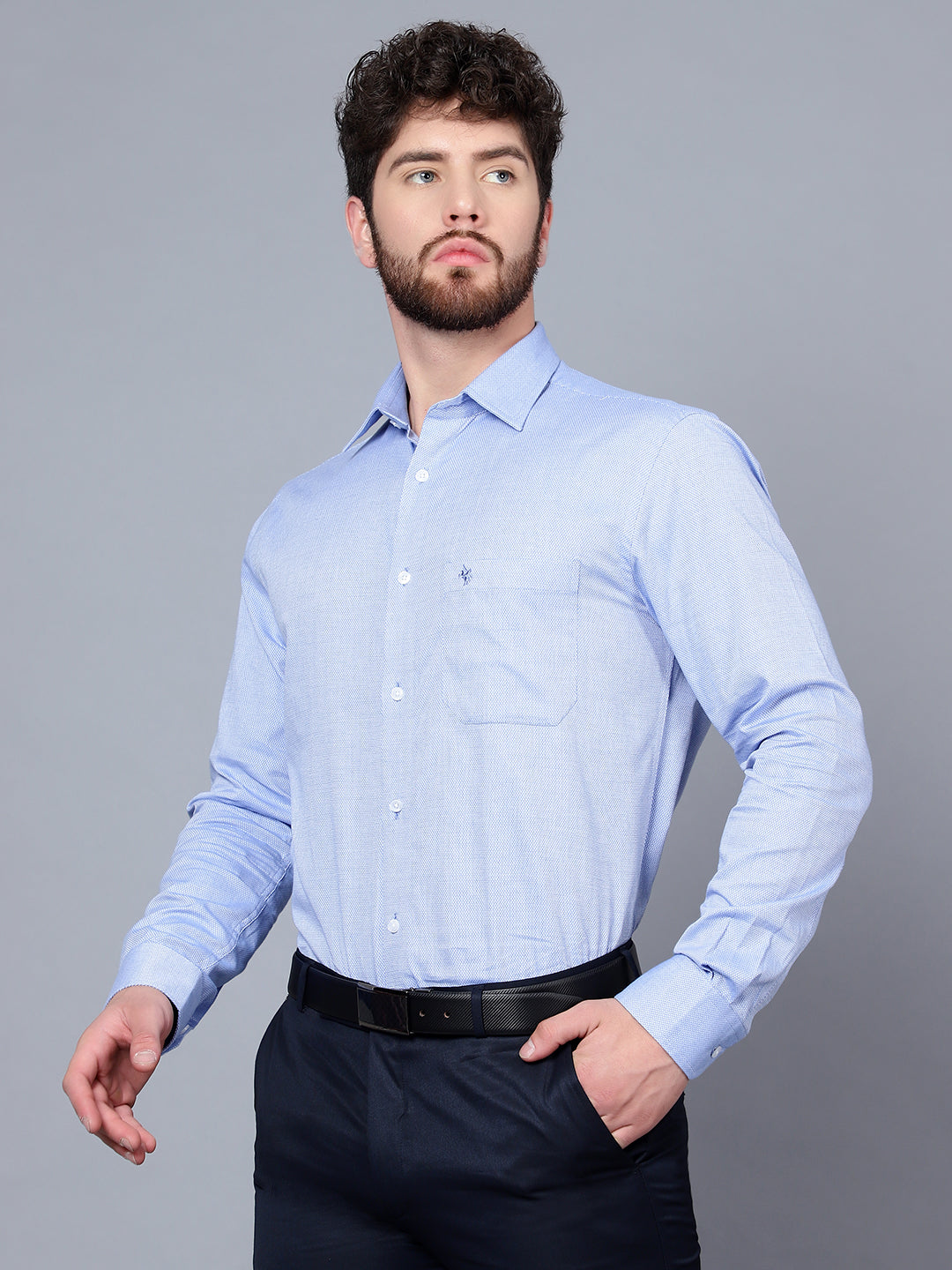 Cantabil Men Blue Shirt (7091389595787)