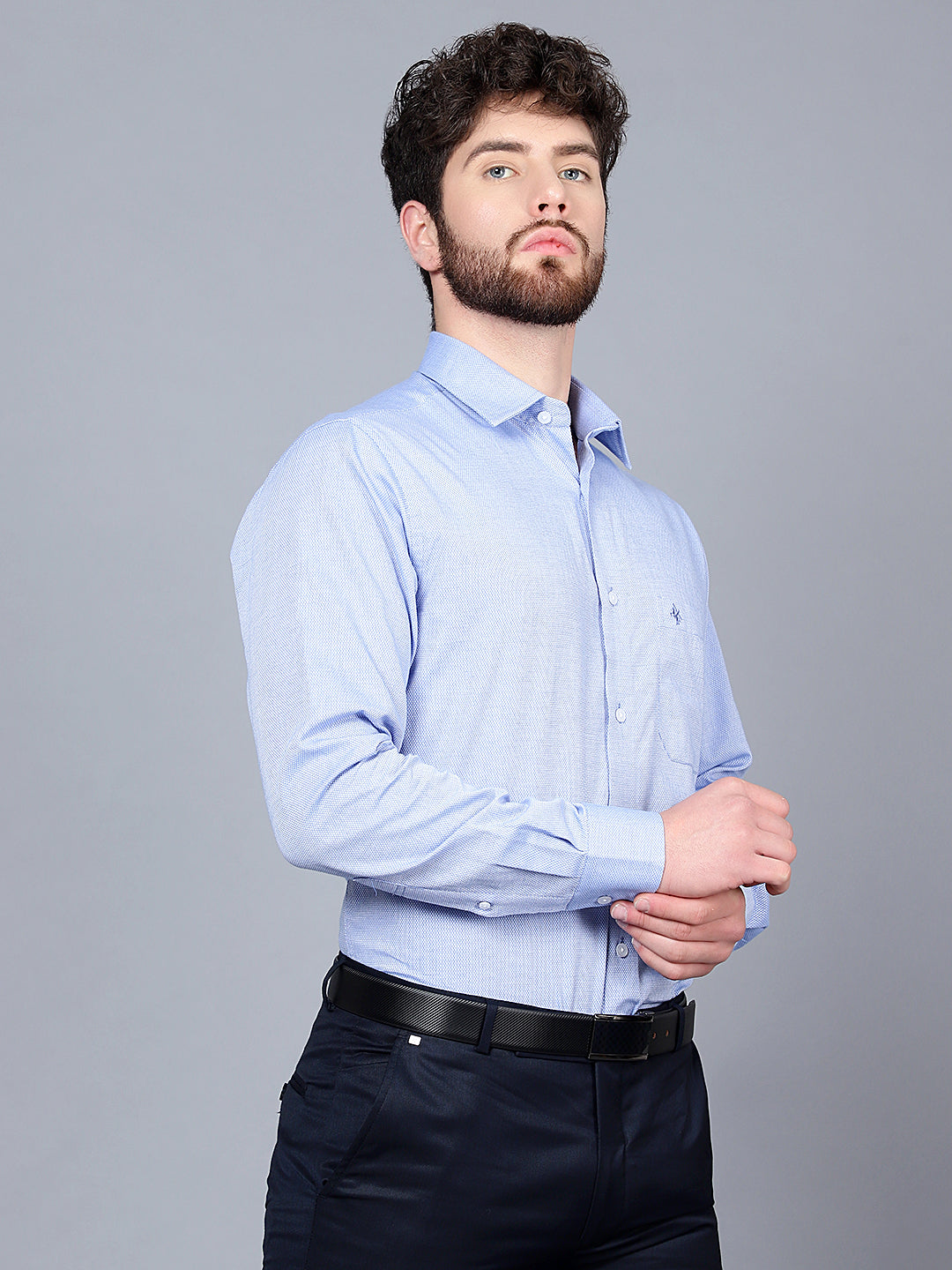 Cantabil Men Blue Shirt (7091389595787)