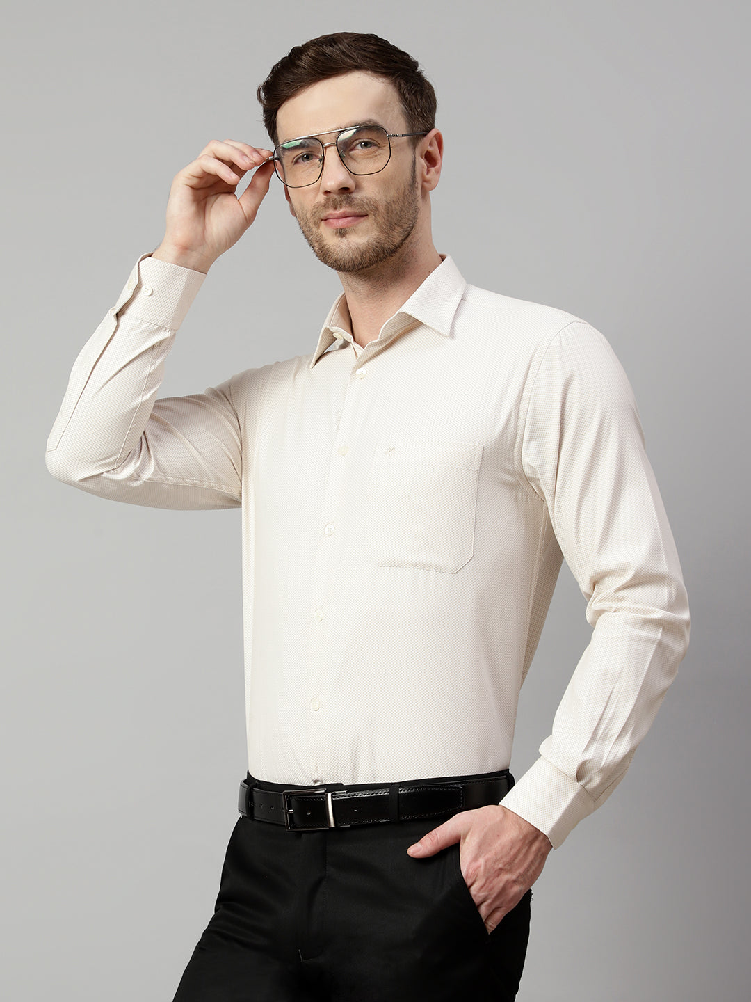 Cantabil Men Beige Shirt (7113763192971)