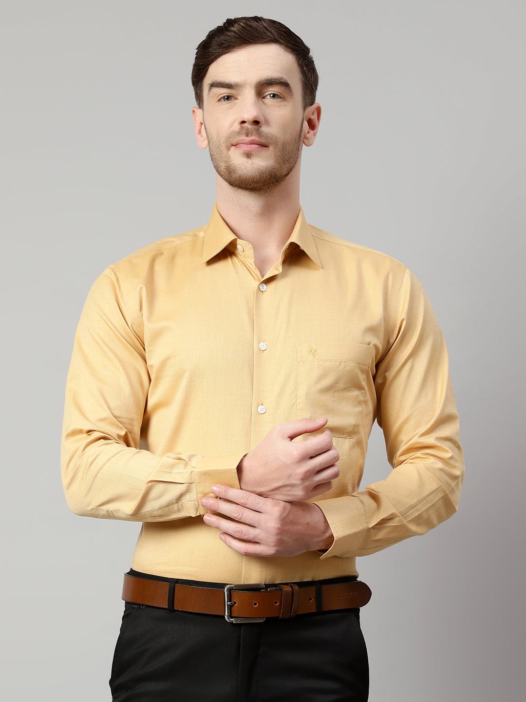 Cantabil Men Mustard Shirt (7113756508299)