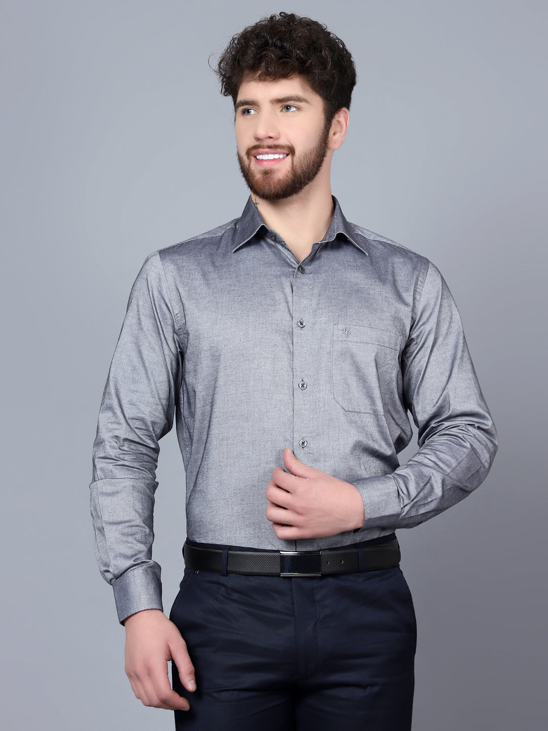 Cantabil Men Charcoal Shirt (7091434553483)