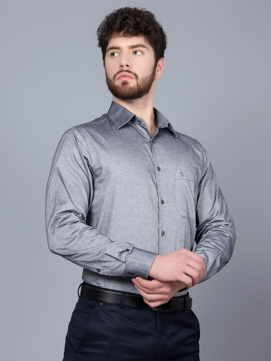 Cantabil Men Charcoal Shirt (7091434553483)