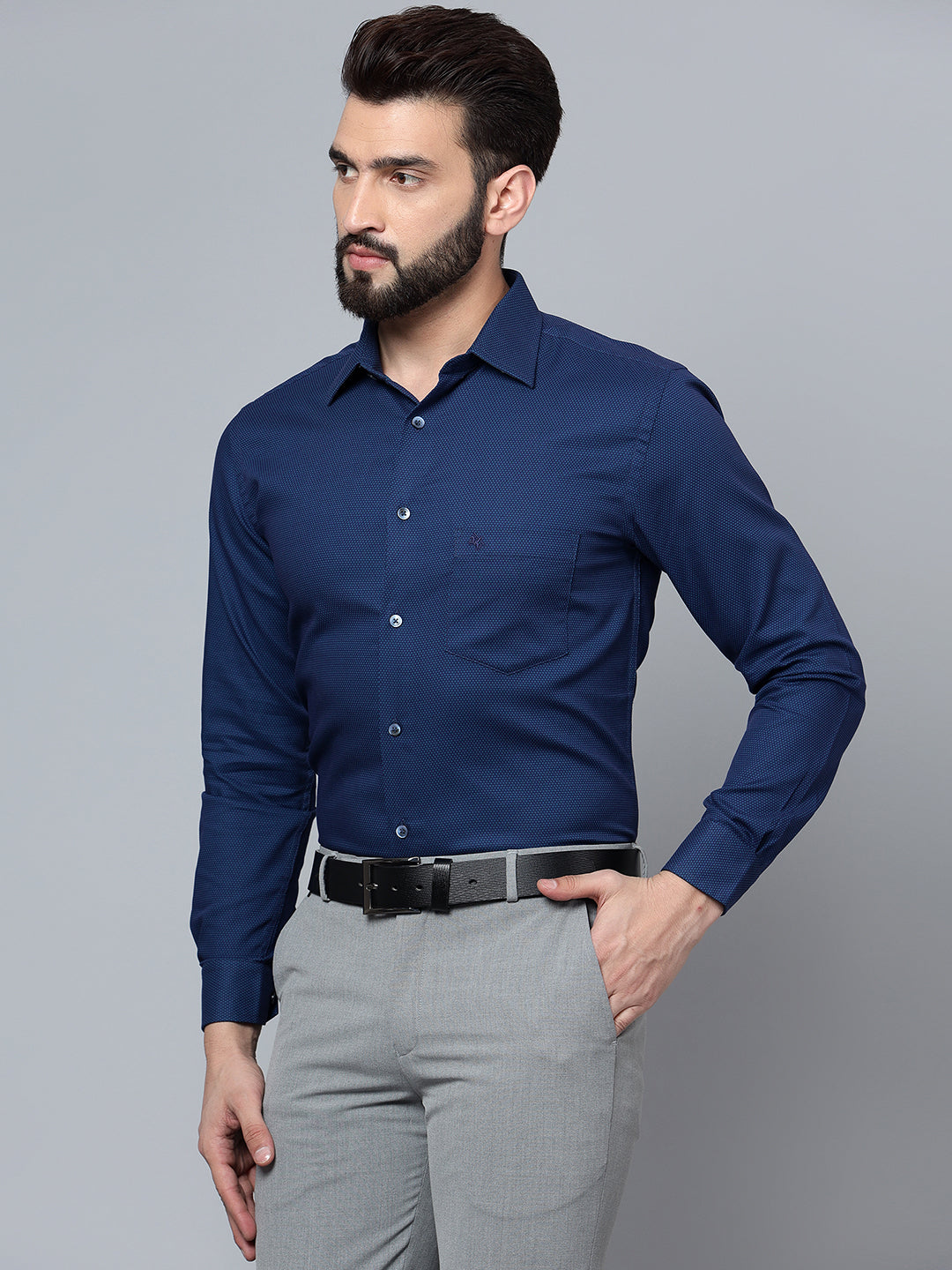 Cantabil Men Navy Shirt (7121292394635)