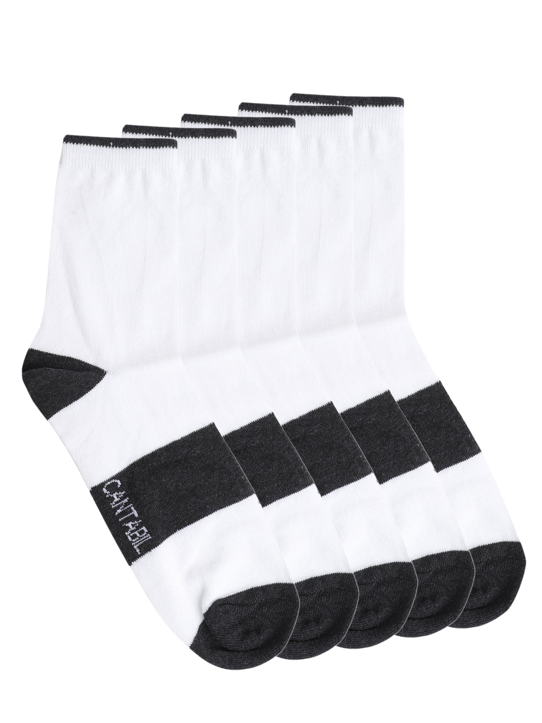 Cantabil Mens Pack of 5 White Socks (7042081915019)