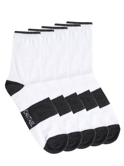 Cantabil Mens Pack of 5 White Socks (7042081915019)