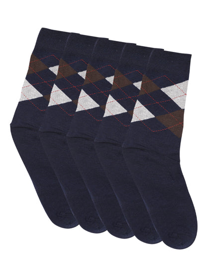 Cantabil Men Set of 5 Navy Socks (6870008234123)