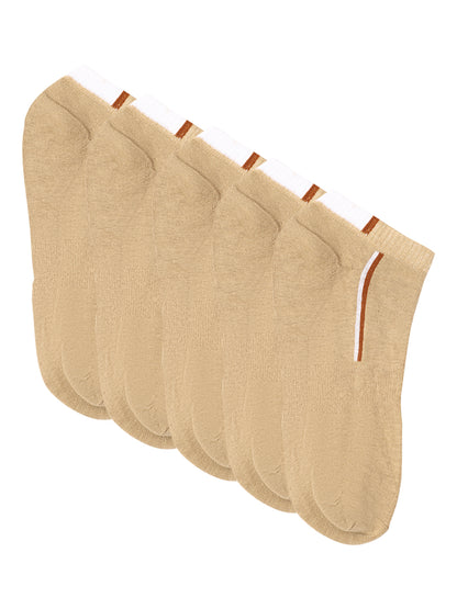 Cantabil Men Set of 5 Ankle Length Beige Socks (6869975400587)
