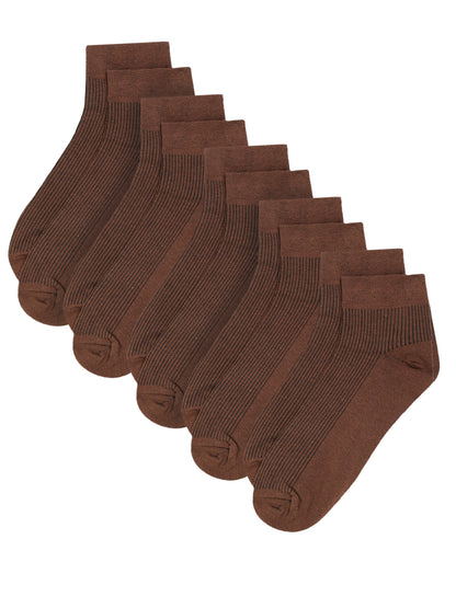 Cantabil Men Set of 5 Brown Ankle Length Socks (6833345626251)
