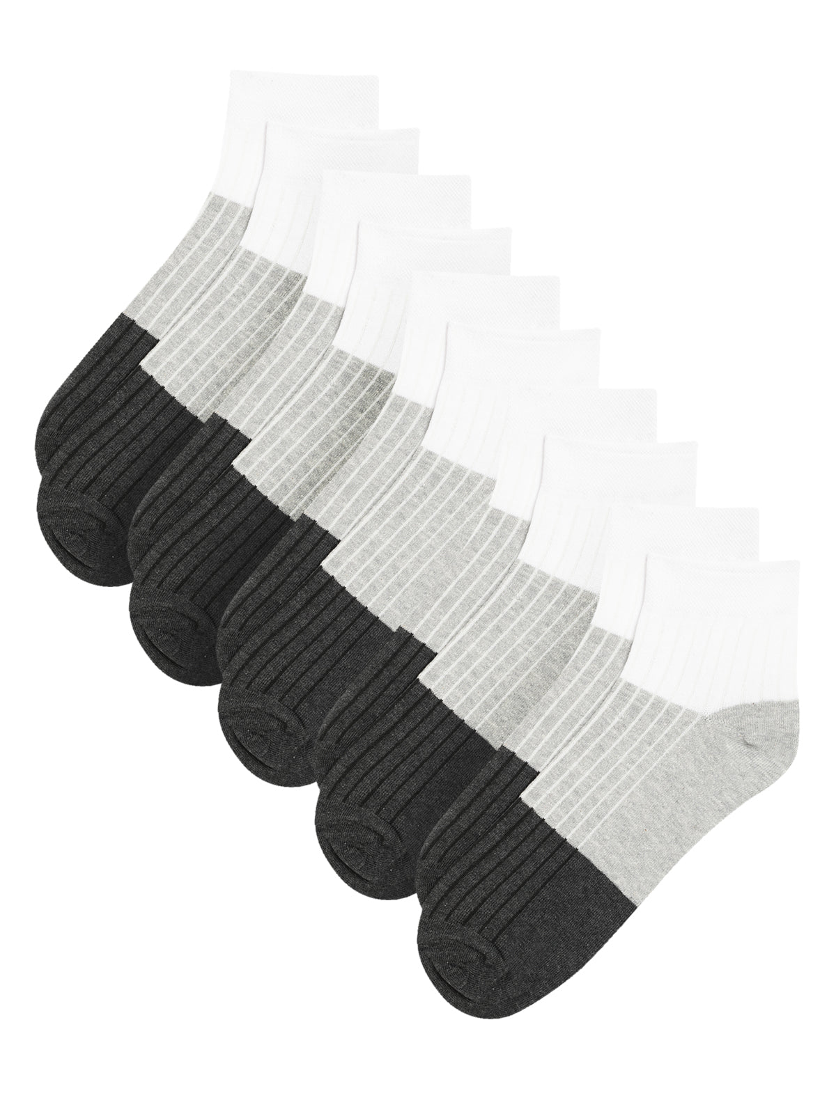 Cantabil Men Set of 5 Grey Melange Ankle Length Socks (6833278877835)