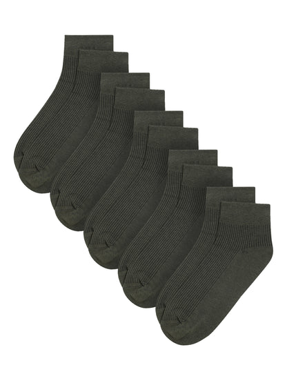 Cantabil Men Set of 5 Olive Ankle Length Socks (6833349525643)