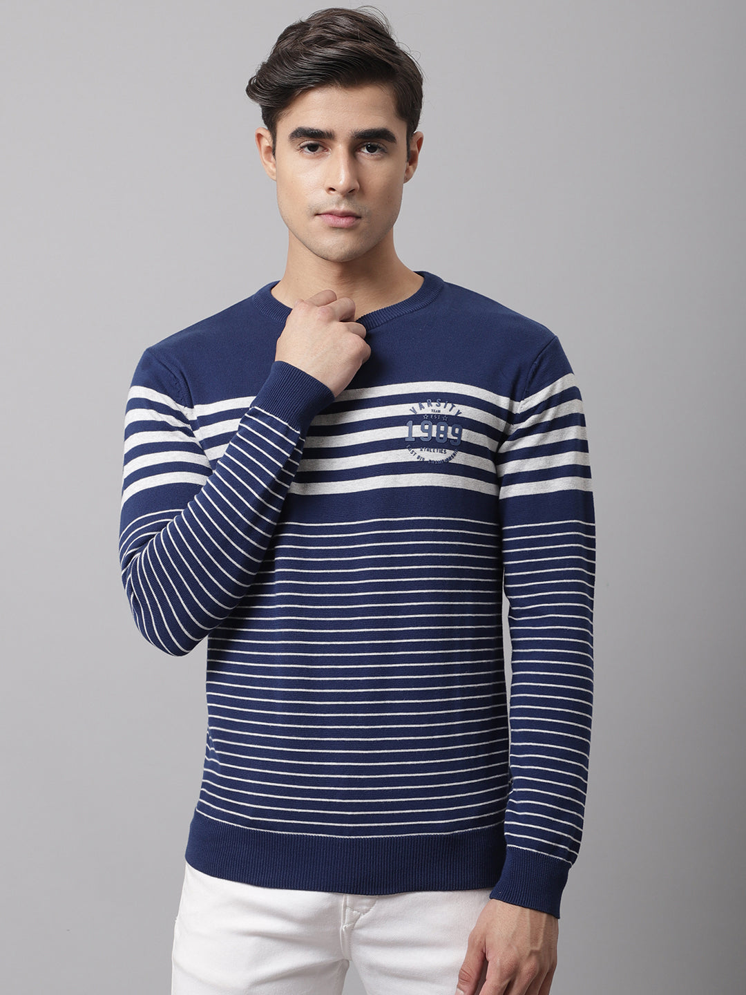 Cantabil  Men Ink Blue Sweater (7044118380683)