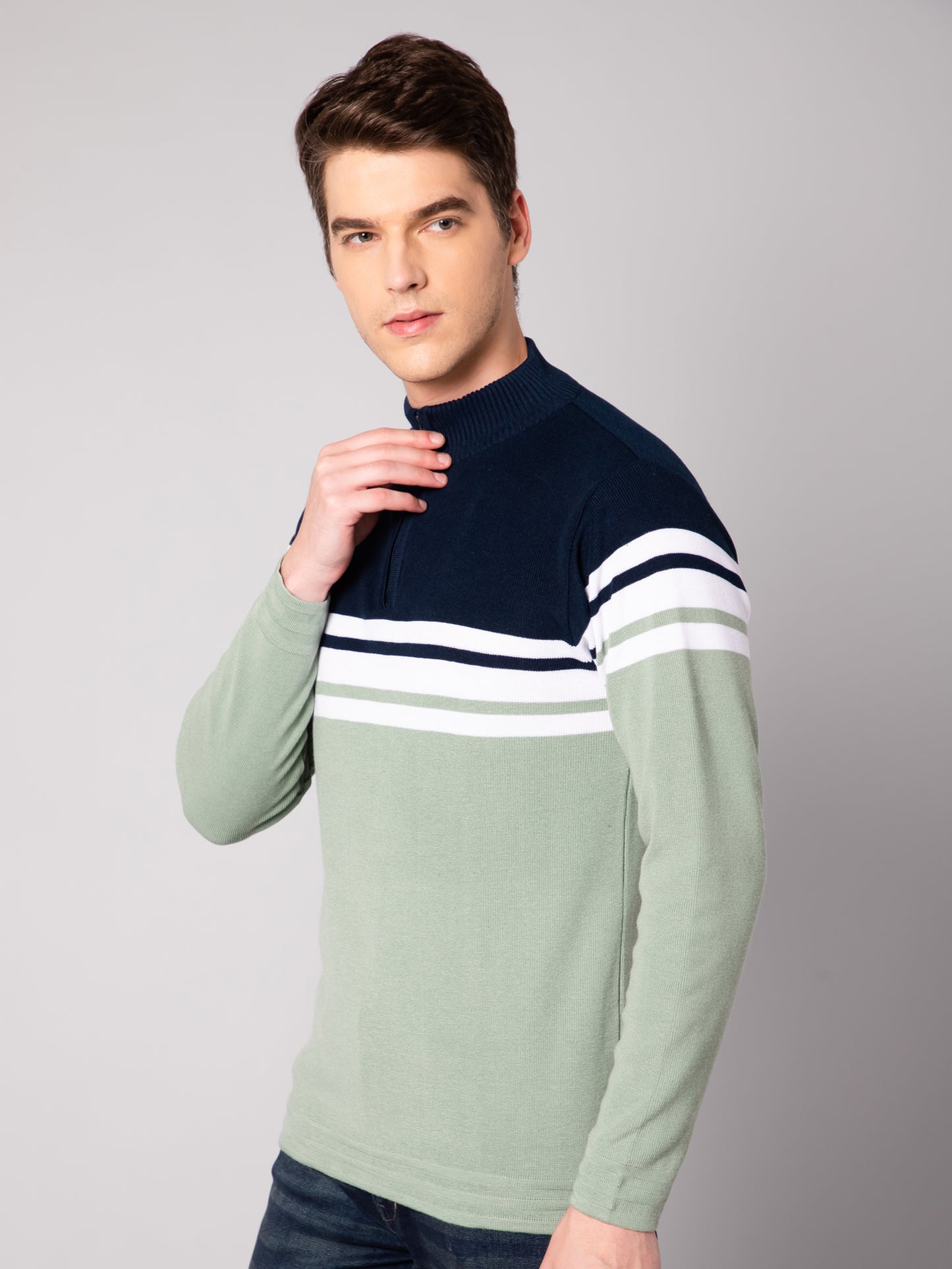 Cantabil Mens Light Green Sweater (7031701307531)