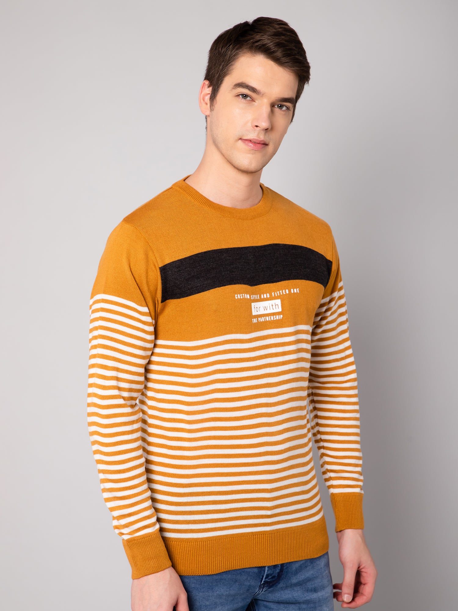 Cantabil Mens Mustard Sweater (7032509530251)