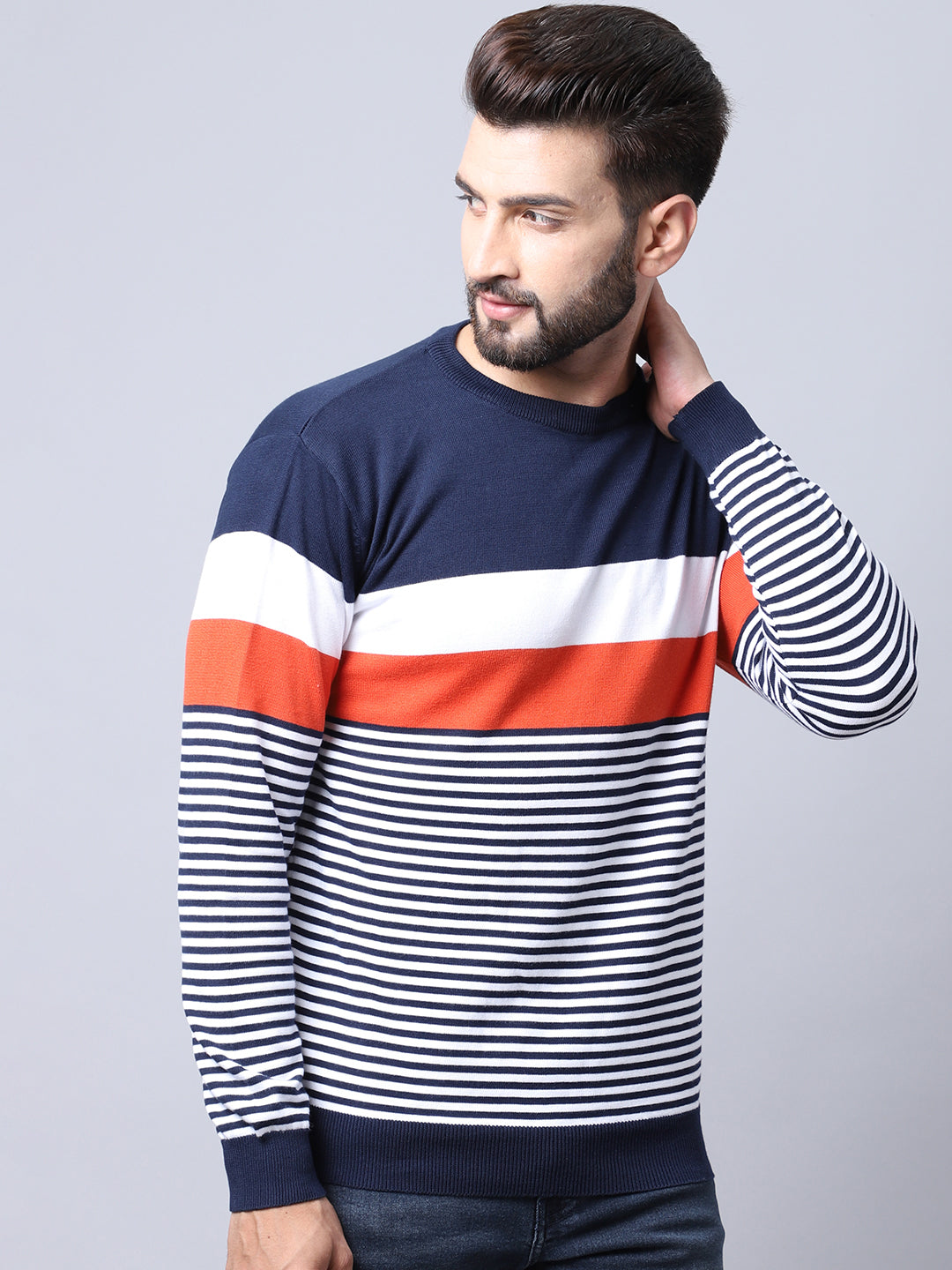 Cantabil Men Navy Pullover Sweater (7008170770571)