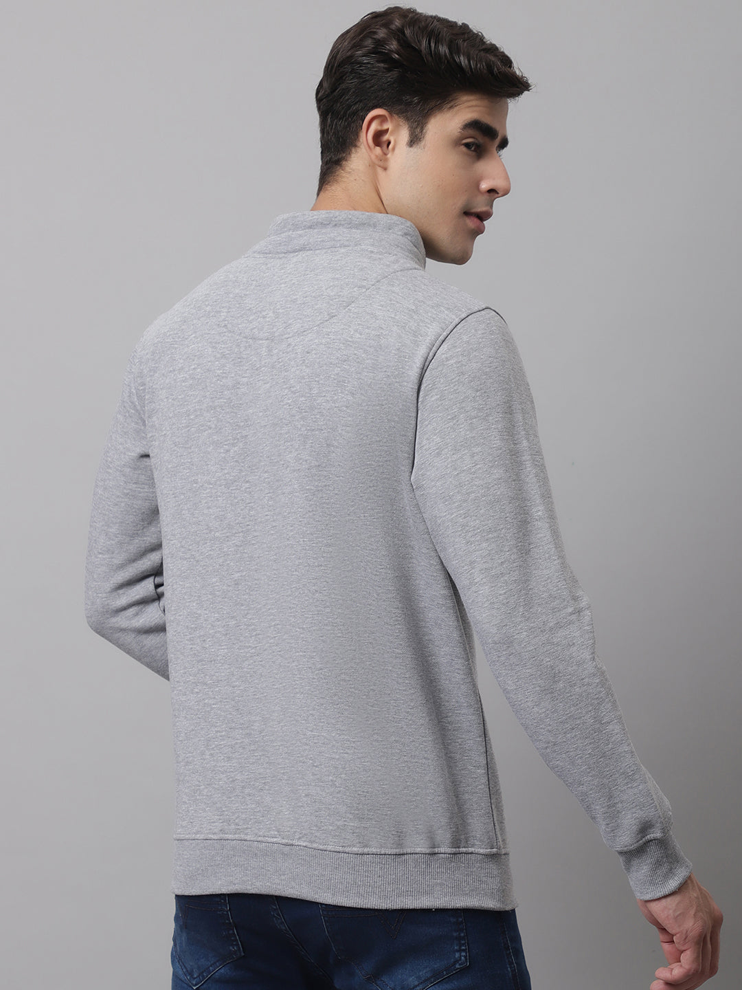 Cantabil Men Grey Melange Sweatshirt (7047347241099)