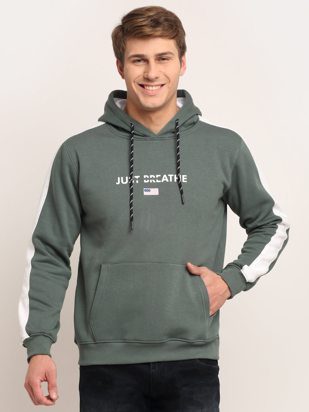 Cantabil Green Sweatshirt for Men's (6709159231627)