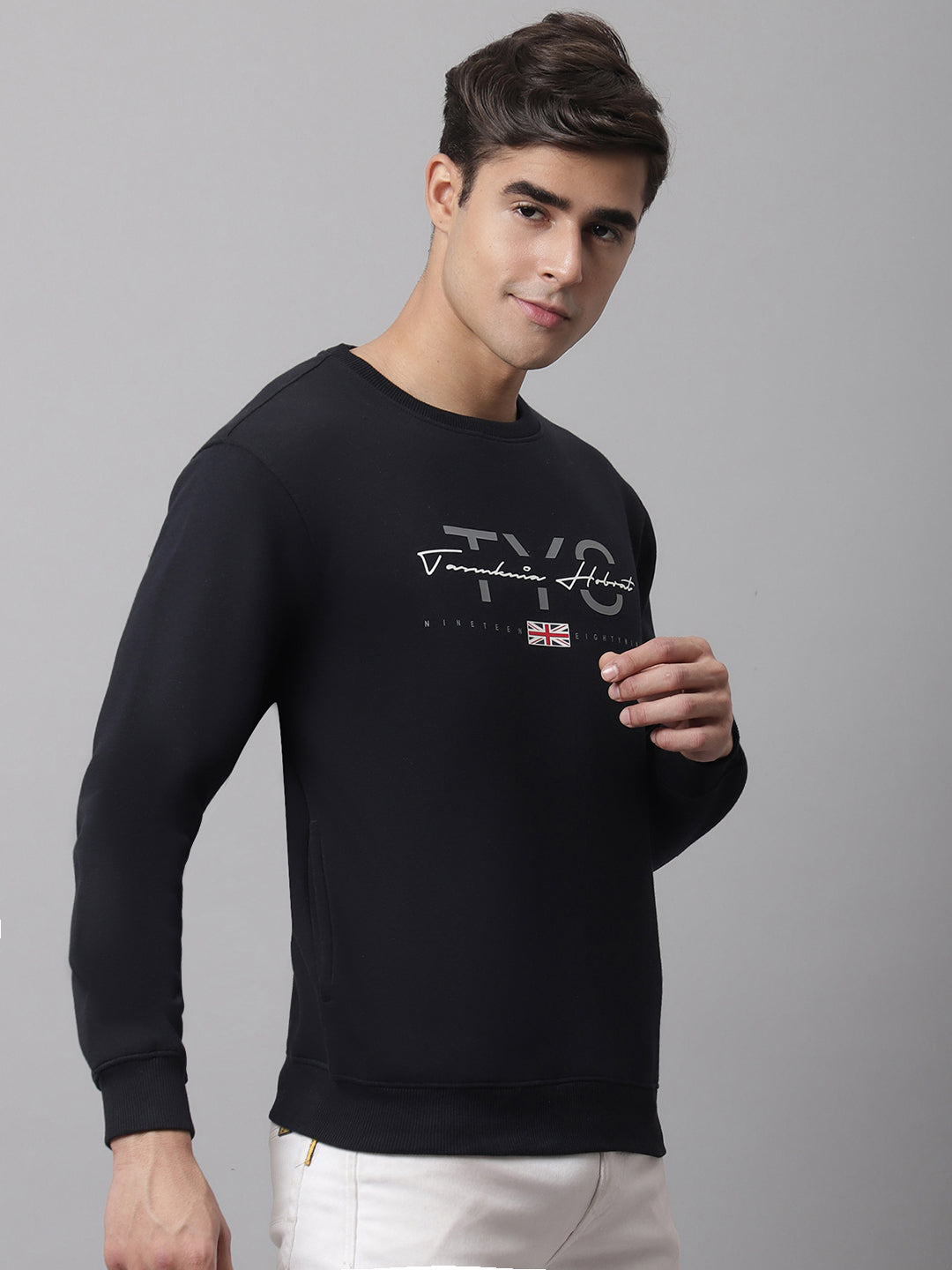 Cantabil Men Navy Sweatshirt (7047390920843)