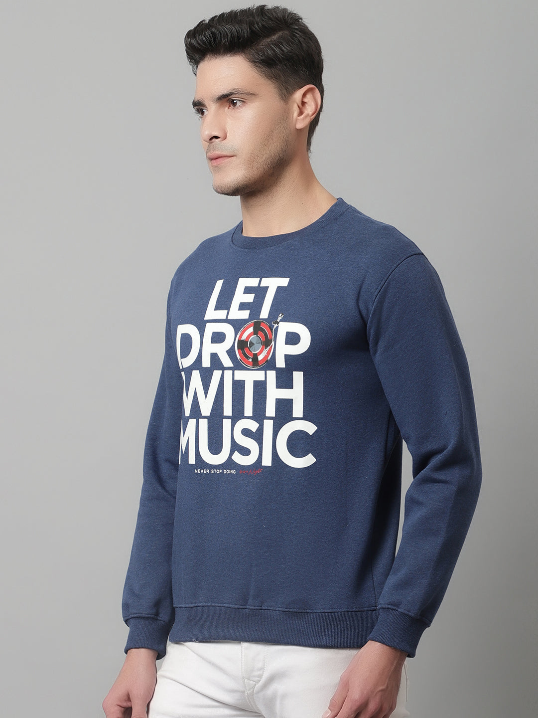 Cantabil Mens Indigo Melange Sweatshirt (7047816216715)