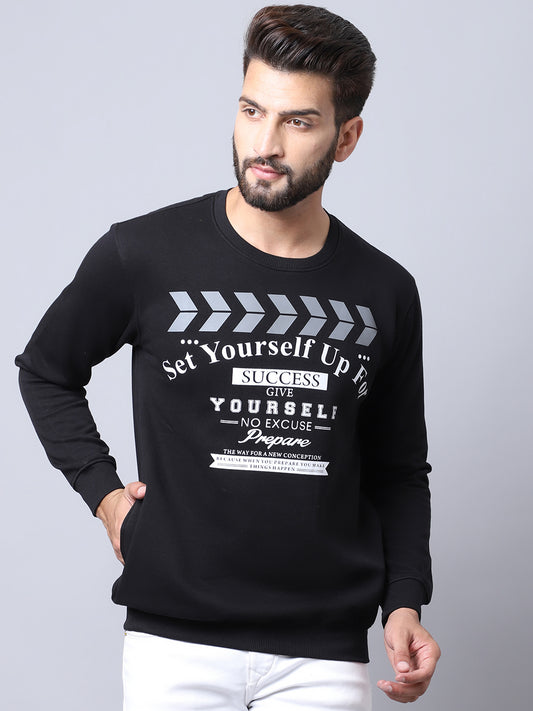Cantabil Black Sweatshirt for Men's (7008216219787)