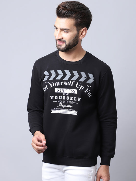 Cantabil Black Sweatshirt for Men's (7008216219787)