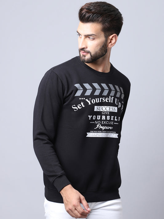 Cantabil Black Sweatshirt for Men's (7008216219787)