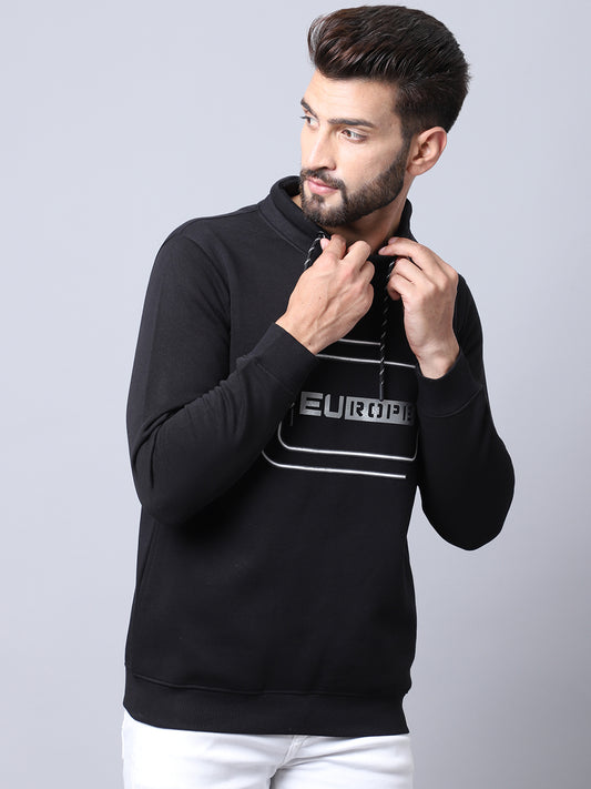 Cantabil Black Sweatshirt for Men's (7018466836619)