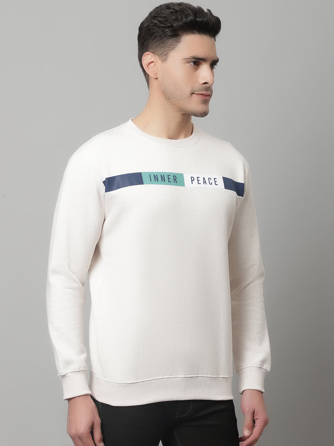 Cantabil Mens Ecru Melange Sweatshirt (7047821131915)