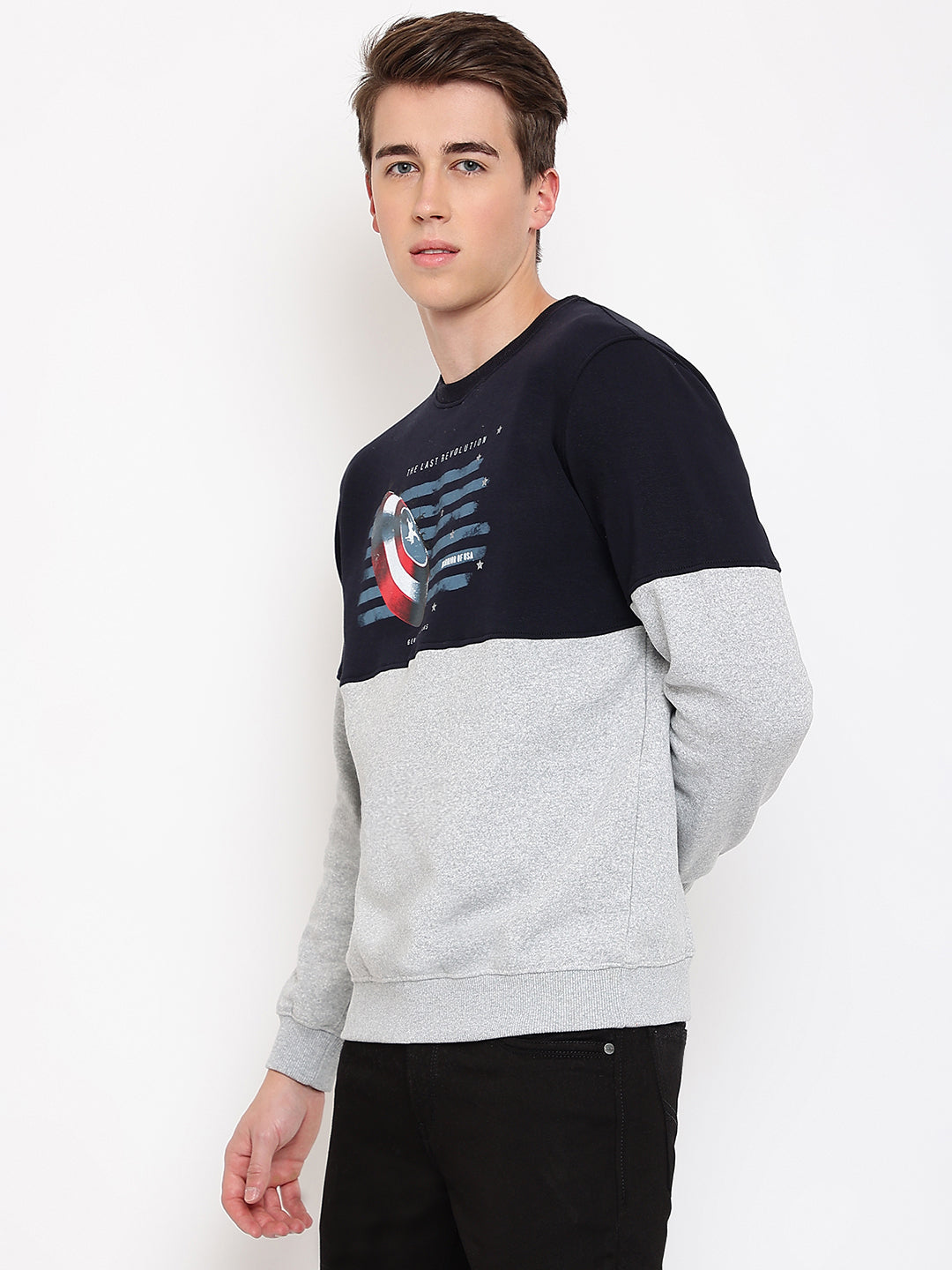 Cantabil Mens Grey Melange Sweatshirt (7068965175435)