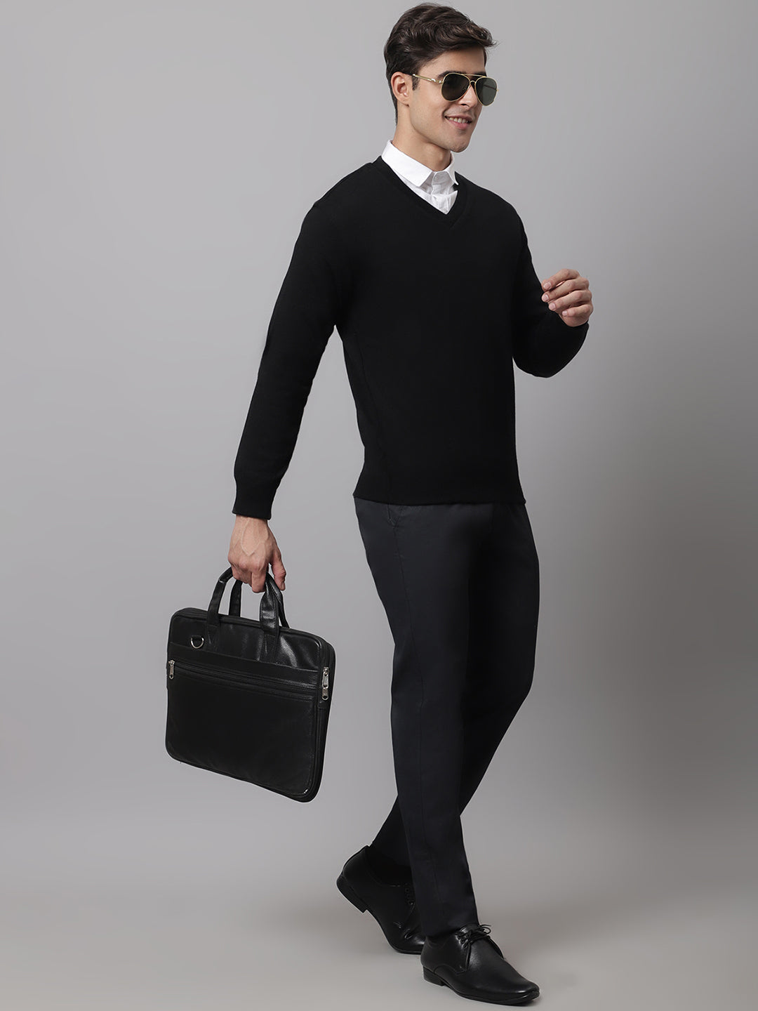 Cantabil  Men Black Sweater (7045130485899)