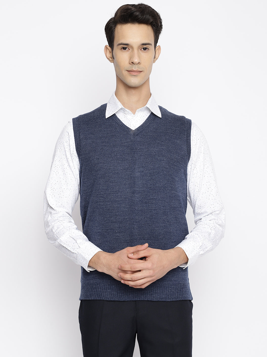 Cantabil Men Navy Blue Sweater (7047307460747)