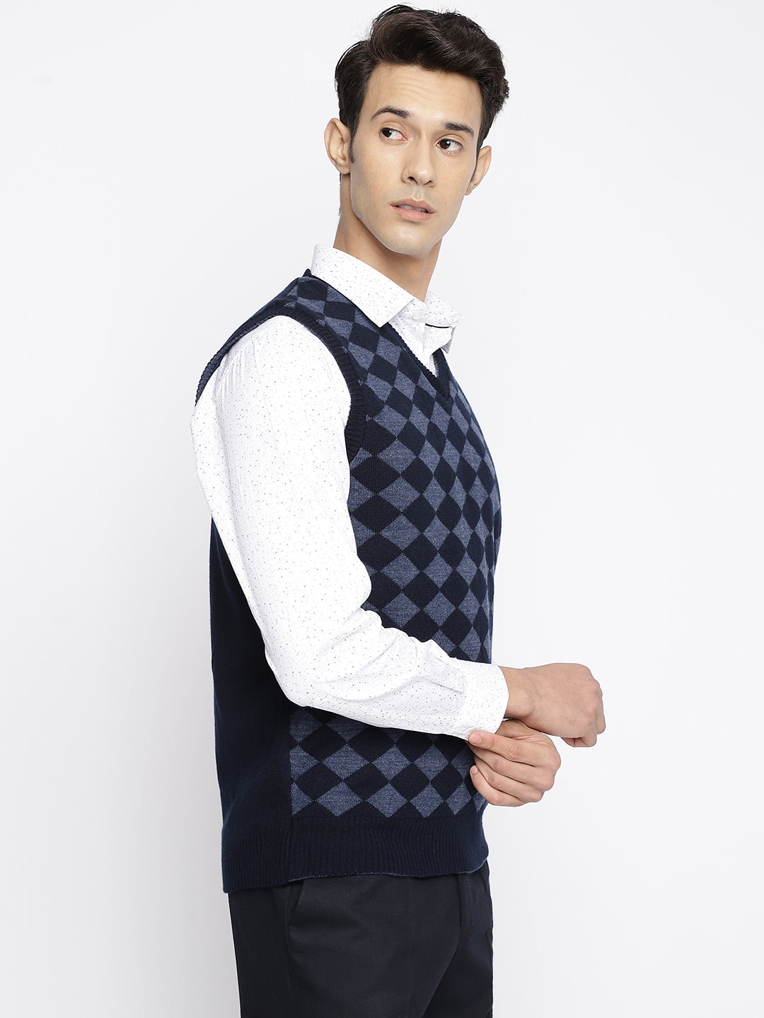 Cantabil Men Navy Blue Sweater (7047307460747)