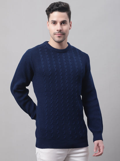 Cantabil Men Ink Blue Sweater (7089016438923)