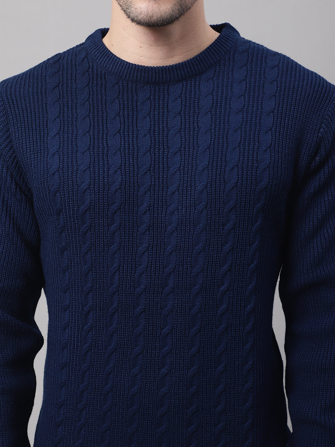 Cantabil Men Ink Blue Sweater (7089016438923)