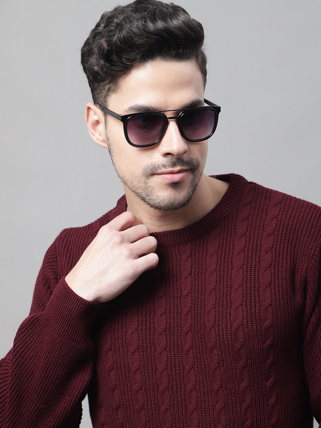 Cantabil Men Maroon Sweater (7087829778571)