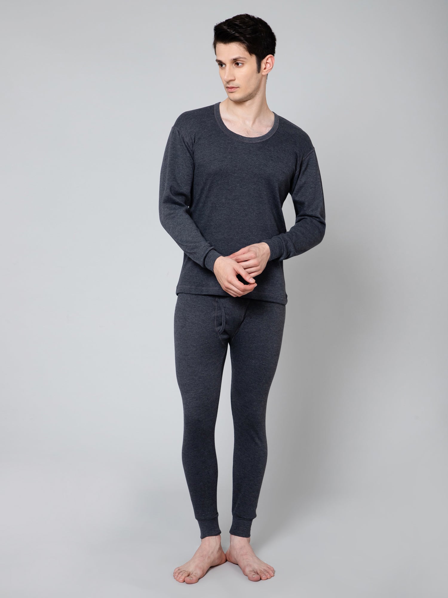 Cantabil Men Anthra Melange Thermal Top (7059044597899)