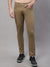 Cantabil Men Khaki Cotton Blend Self Design Regular Fit Casual Trouser (7091699253387)