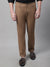 Cantabil Men Brown Cotton Blend Solid Regular Fit Casual Trouser (7081529639051)