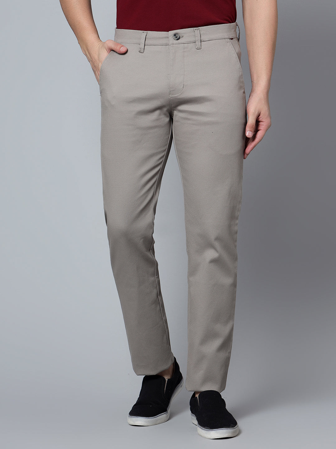 Buy Cantabil Men Fawn Trousers online
