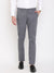 Cantabil Men Grey Cotton Blend Checkered Regular Fit Casual Trouser (7069497000075)
