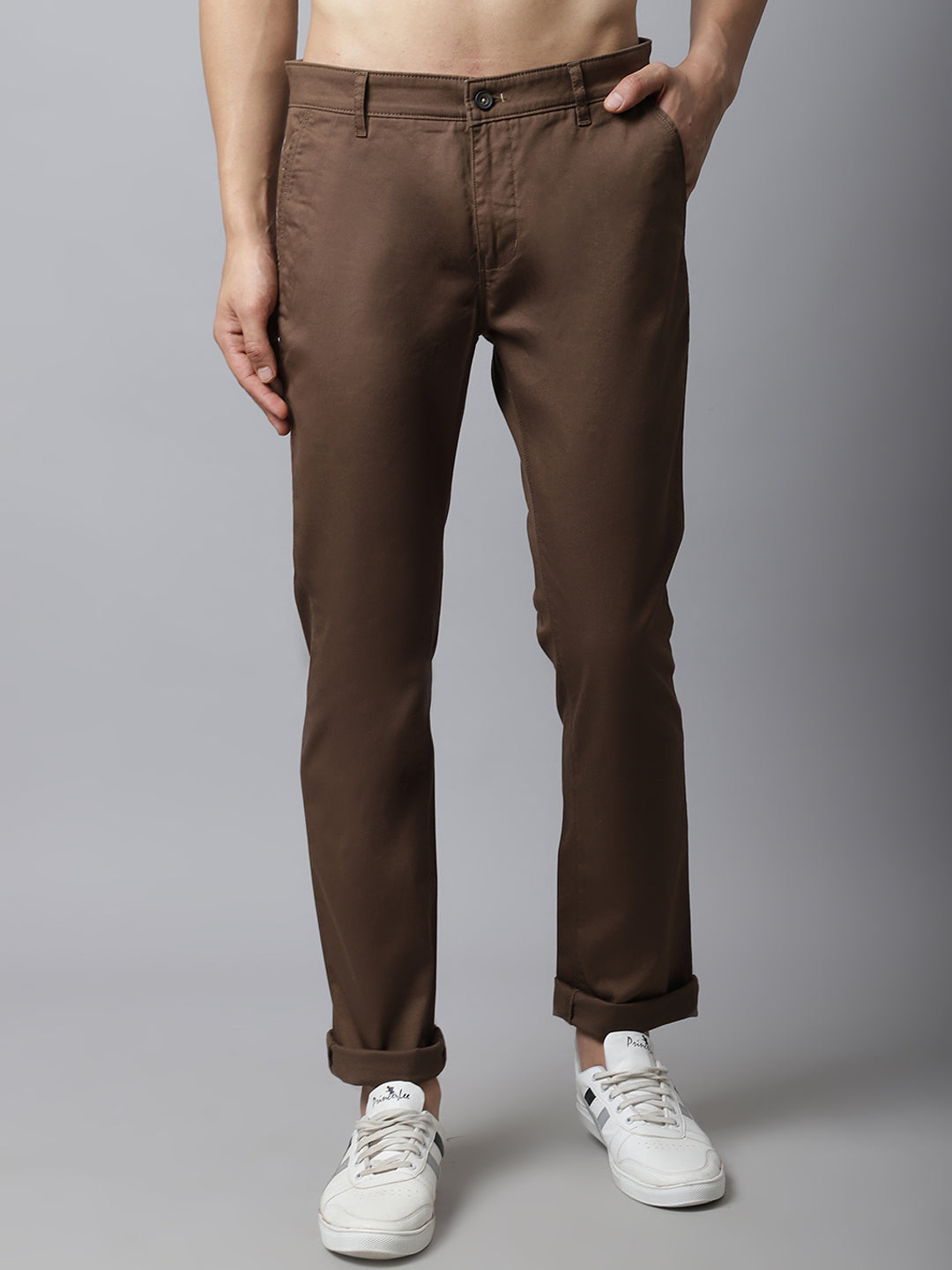 Buy Cantabil Men Khaki Cotton Regular Fit Casual Trouser  (MTRC00008_Khaki_30) at Amazon.in
