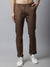 Cantabil Men Brown Cotton Blend Self Design Regular Fit Casual Trouser (7048360132747)