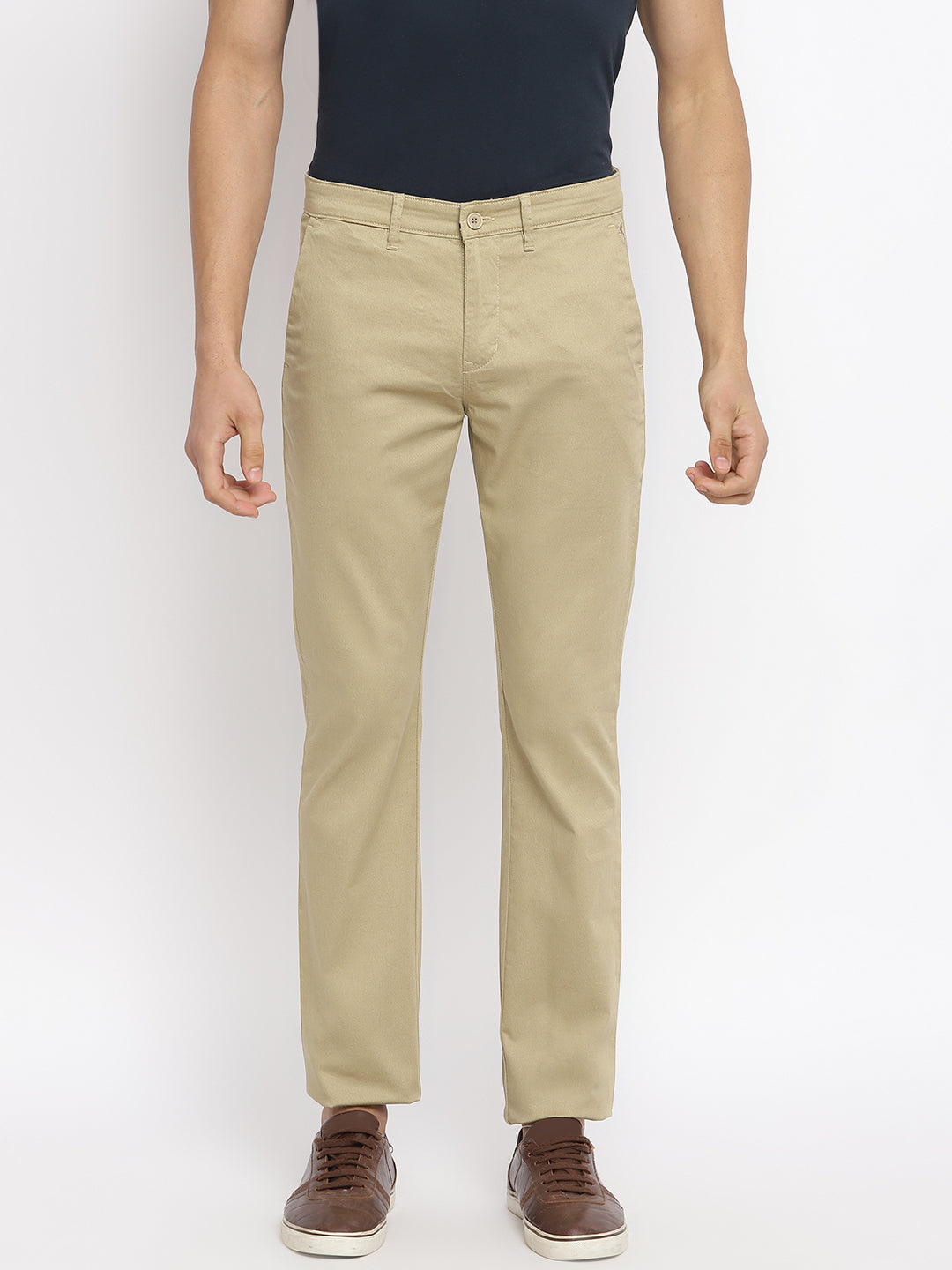 Buy Cantabil Men Camel Casual Trousers online