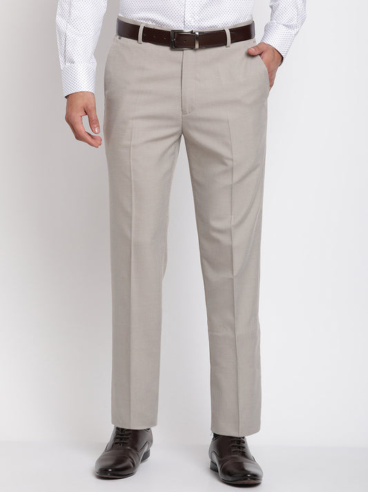 Cantabil Men's Beige Formal Trousers (6768442441867)