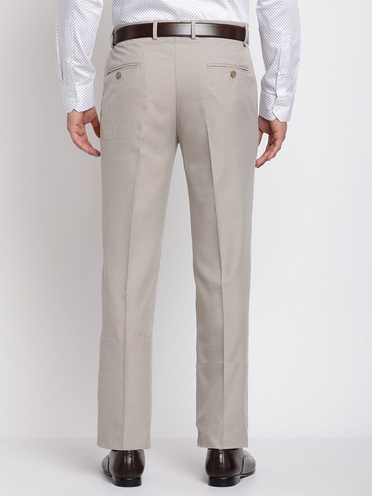 Cantabil Men's Beige Formal Trousers (6768442441867)