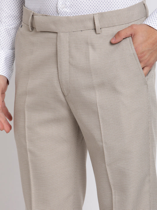 Cantabil Men's Beige Formal Trousers (6768442441867)
